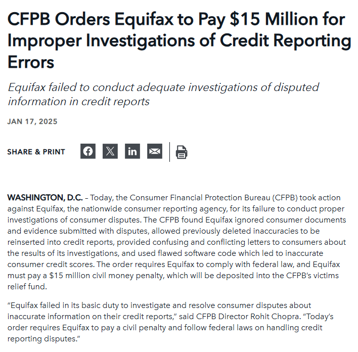 CFPB VS. Equifax Lawsuit Letter Bundle